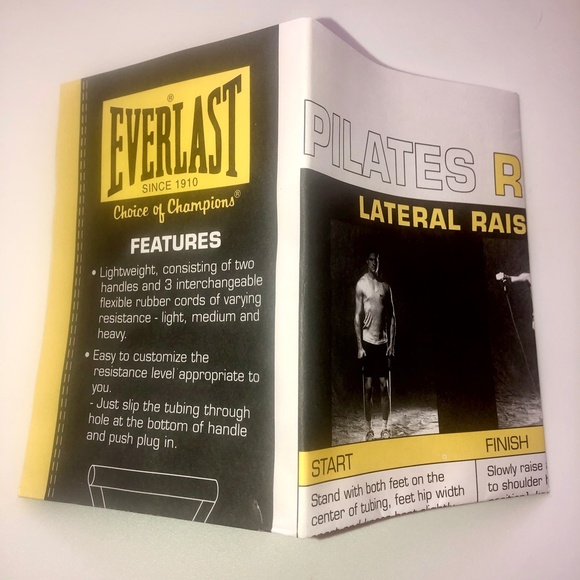 EVERLAST Pilates Resistance Tubing Set of 3 Bands + Exercise Fitness Guide - Picture 11 of 16